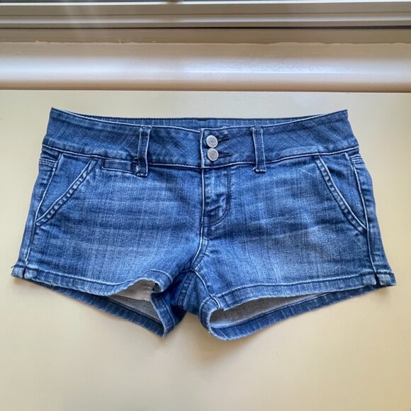 American Eagle Shorts 2 Blue Denim Jean Stretch - Picture 1 of 5
